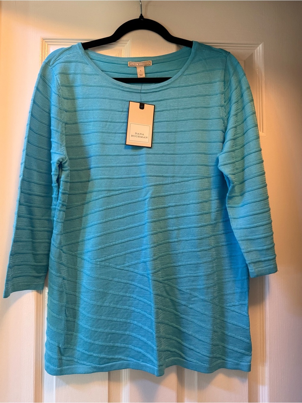 DANA BUCHMAN Rib Blocking Pullover Sweater -Large